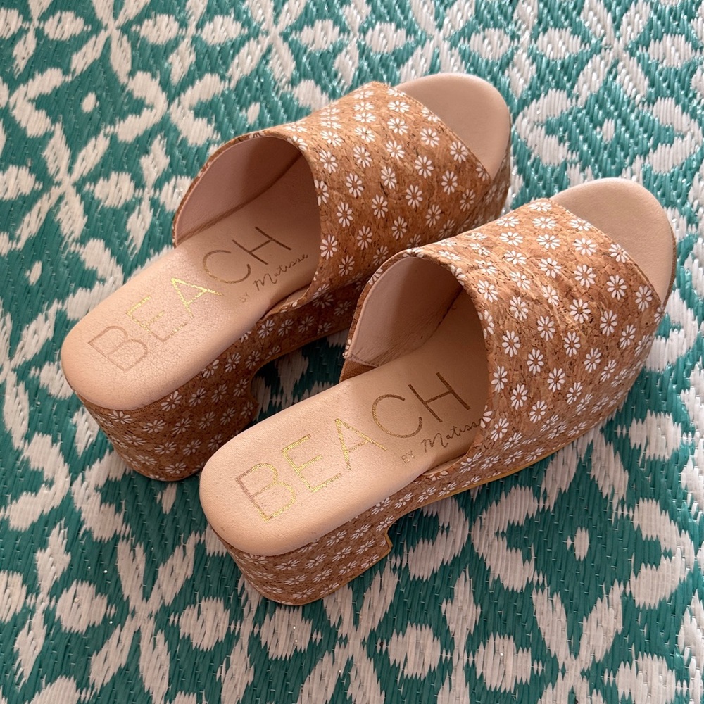 Beach by Matisse Tan Floral Mules